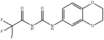 N-(2,3-dihydro-1,4-benzodioxin-6-yl)-N'-(trifluoroacetyl)urea Struktur