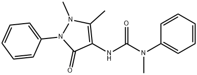 N'-(1,5-dimethyl-3-oxo-2-phenyl-2,3-dihydro-1H-pyrazol-4-yl)-N-methyl-N-phenylurea Struktur