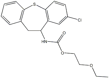 2-ethoxyethyl 8-chloro-10,11-dihydrodibenzo[b,f]thiepin-10-ylcarbamate Struktur