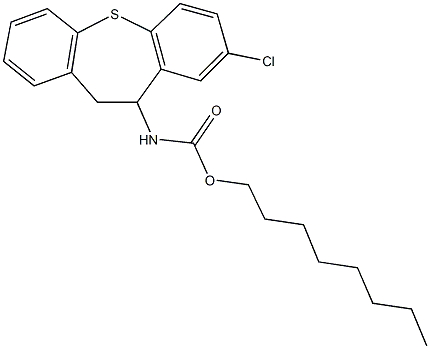 octyl 8-chloro-10,11-dihydrodibenzo[b,f]thiepin-10-ylcarbamate Struktur