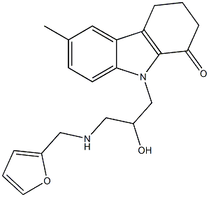 9-{3-[(2-furylmethyl)amino]-2-hydroxypropyl}-6-methyl-2,3,4,9-tetrahydro-1H-carbazol-1-one Struktur