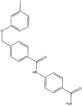 N-[4-(aminocarbonyl)phenyl]-4-[(3-methylphenoxy)methyl]benzamide Struktur