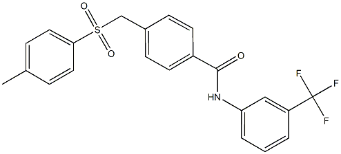 4-{[(4-methylphenyl)sulfonyl]methyl}-N-[3-(trifluoromethyl)phenyl]benzamide Struktur