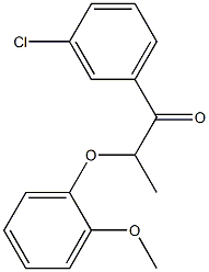 1-(3-chlorophenyl)-2-(2-methoxyphenoxy)-1-propanone Struktur