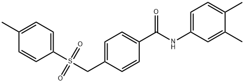 N-(3,4-dimethylphenyl)-4-{[(4-methylphenyl)sulfonyl]methyl}benzamide Struktur