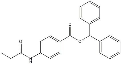 benzhydryl 4-(propionylamino)benzoate Struktur