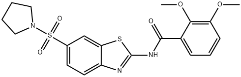 2,3-dimethoxy-N-[6-(1-pyrrolidinylsulfonyl)-1,3-benzothiazol-2-yl]benzamide Struktur