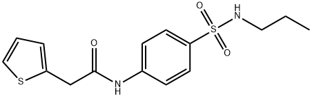 N-{4-[(propylamino)sulfonyl]phenyl}-2-(2-thienyl)acetamide Struktur