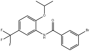 3-bromo-N-[2-isopropoxy-5-(trifluoromethyl)phenyl]benzamide Struktur