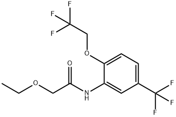 2-ethoxy-N-[2-(2,2,2-trifluoroethoxy)-5-(trifluoromethyl)phenyl]acetamide Struktur