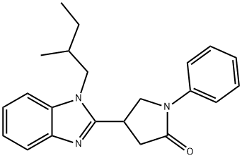 4-[1-(2-methylbutyl)-1H-benzimidazol-2-yl]-1-phenyl-2-pyrrolidinone Struktur