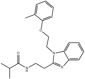 2-methyl-N-(2-{1-[2-(2-methylphenoxy)ethyl]-1H-benzimidazol-2-yl}ethyl)propanamide Struktur