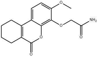 2-[(3-methoxy-6-oxo-7,8,9,10-tetrahydro-6H-benzo[c]chromen-4-yl)oxy]acetamide Struktur