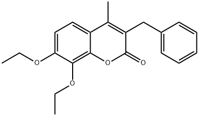 3-benzyl-7,8-diethoxy-4-methyl-2H-chromen-2-one Struktur