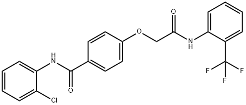 N-(2-chlorophenyl)-4-{2-oxo-2-[2-(trifluoromethyl)anilino]ethoxy}benzamide Struktur