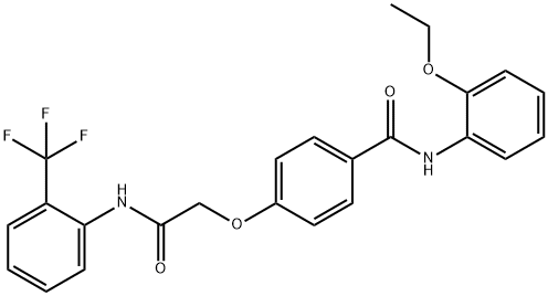 N-(2-ethoxyphenyl)-4-{2-oxo-2-[2-(trifluoromethyl)anilino]ethoxy}benzamide Struktur