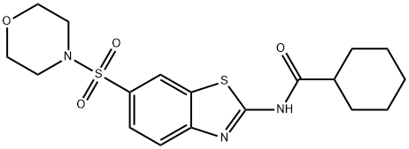 N-[6-(4-morpholinylsulfonyl)-1,3-benzothiazol-2-yl]cyclohexanecarboxamide Struktur