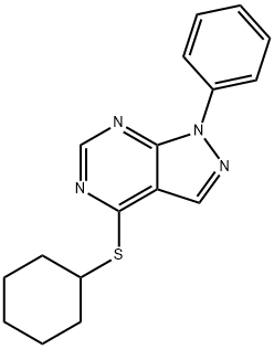 cyclohexyl 1-phenyl-1H-pyrazolo[3,4-d]pyrimidin-4-yl sulfide Struktur