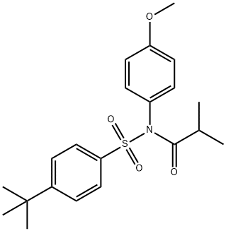 4-tert-butyl-N-isobutyryl-N-(4-methoxyphenyl)benzenesulfonamide Struktur