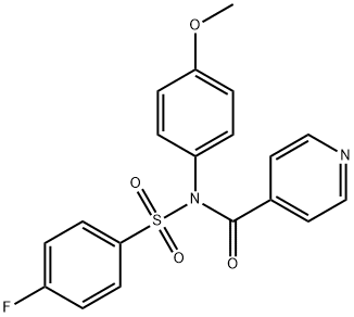 4-fluoro-N-isonicotinoyl-N-(4-methoxyphenyl)benzenesulfonamide Struktur