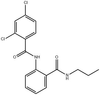 2,4-dichloro-N-{2-[(propylamino)carbonyl]phenyl}benzamide Struktur