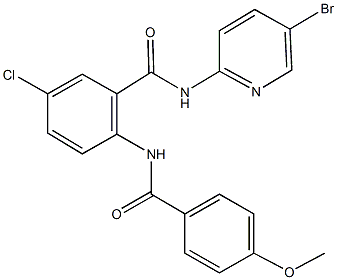 N-(5-bromo-2-pyridinyl)-5-chloro-2-[(4-methoxybenzoyl)amino]benzamide Struktur