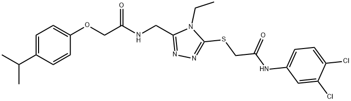 N-(3,4-dichlorophenyl)-2-{[4-ethyl-5-({[(4-isopropylphenoxy)acetyl]amino}methyl)-4H-1,2,4-triazol-3-yl]sulfanyl}acetamide Struktur