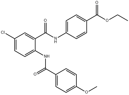 ethyl 4-({5-chloro-2-[(4-methoxybenzoyl)amino]benzoyl}amino)benzoate Struktur