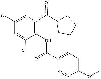 N-[2,4-dichloro-6-(1-pyrrolidinylcarbonyl)phenyl]-4-methoxybenzamide Struktur