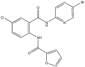 N-(2-{[(5-bromo-2-pyridinyl)amino]carbonyl}-4-chlorophenyl)-2-furamide Struktur