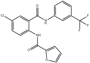 N-(4-chloro-2-{[3-(trifluoromethyl)anilino]carbonyl}phenyl)-2-furamide Struktur