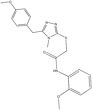 2-{[5-(4-methoxybenzyl)-4-methyl-4H-1,2,4-triazol-3-yl]sulfanyl}-N-(2-methoxyphenyl)acetamide Struktur