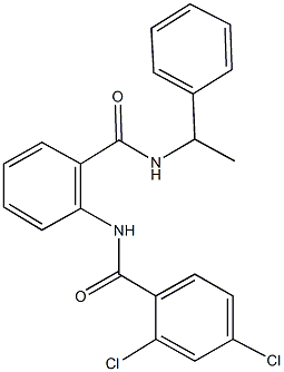 2,4-dichloro-N-(2-{[(1-phenylethyl)amino]carbonyl}phenyl)benzamide Struktur