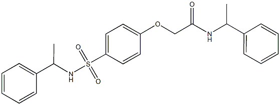 N-(1-phenylethyl)-2-(4-{[(1-phenylethyl)amino]sulfonyl}phenoxy)acetamide Struktur