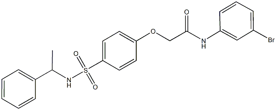 N-(3-bromophenyl)-2-(4-{[(1-phenylethyl)amino]sulfonyl}phenoxy)acetamide Struktur