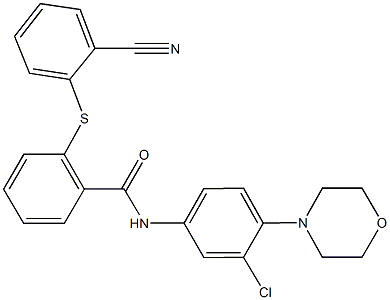 N-[3-chloro-4-(4-morpholinyl)phenyl]-2-[(2-cyanophenyl)sulfanyl]benzamide Struktur