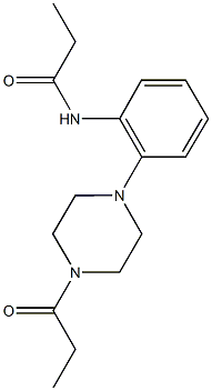 N-[2-(4-propionyl-1-piperazinyl)phenyl]propanamide Struktur