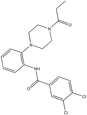 3,4-dichloro-N-[2-(4-propionyl-1-piperazinyl)phenyl]benzamide Struktur