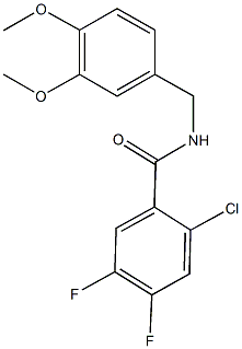 2-chloro-N-(3,4-dimethoxybenzyl)-4,5-difluorobenzamide Struktur