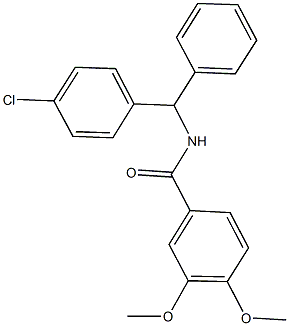 N-[(4-chlorophenyl)(phenyl)methyl]-3,4-dimethoxybenzamide Struktur