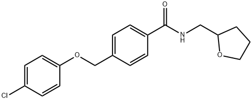 4-[(4-chlorophenoxy)methyl]-N-(tetrahydro-2-furanylmethyl)benzamide Struktur