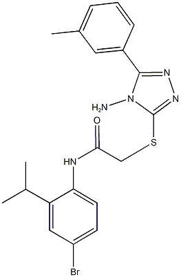 2-{[4-amino-5-(3-methylphenyl)-4H-1,2,4-triazol-3-yl]sulfanyl}-N-(4-bromo-2-isopropylphenyl)acetamide Struktur