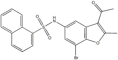 N-(3-acetyl-7-bromo-2-methyl-1-benzofuran-5-yl)-1-naphthalenesulfonamide Struktur