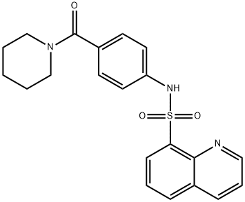 N-[4-(1-piperidinylcarbonyl)phenyl]-8-quinolinesulfonamide Struktur