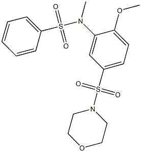 N-[2-methoxy-5-(4-morpholinylsulfonyl)phenyl]-N-methylbenzenesulfonamide Struktur