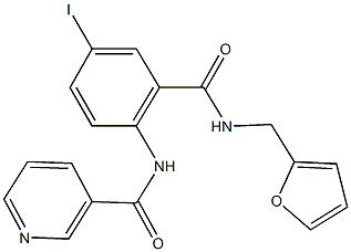 N-(2-{[(2-furylmethyl)amino]carbonyl}-4-iodophenyl)nicotinamide Struktur