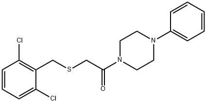 2,6-dichlorobenzyl 2-oxo-2-(4-phenyl-1-piperazinyl)ethyl sulfide Struktur