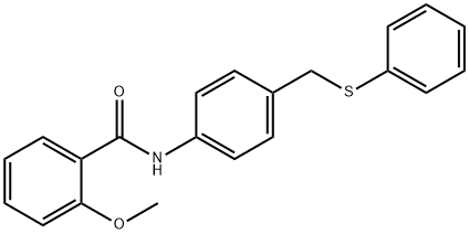 2-methoxy-N-{4-[(phenylsulfanyl)methyl]phenyl}benzamide Struktur