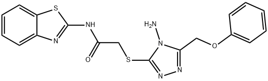 2-{[4-amino-5-(phenoxymethyl)-4H-1,2,4-triazol-3-yl]sulfanyl}-N-(1,3-benzothiazol-2-yl)acetamide Struktur