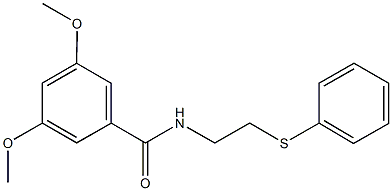 3,5-dimethoxy-N-[2-(phenylsulfanyl)ethyl]benzamide Struktur